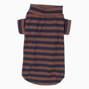 Navy Brown Striped Top | Dog Cat Shirt | Dog Cat Clothing | The Modern Pup